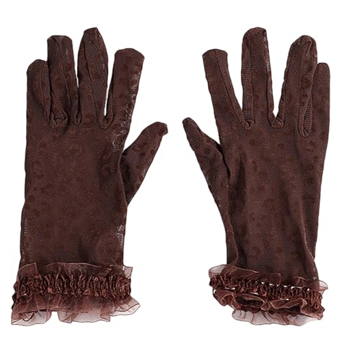 LUMINFLY Women'S Soft Short Gloves Leopard Print, Costume Party Gloves, Fashion Accessories