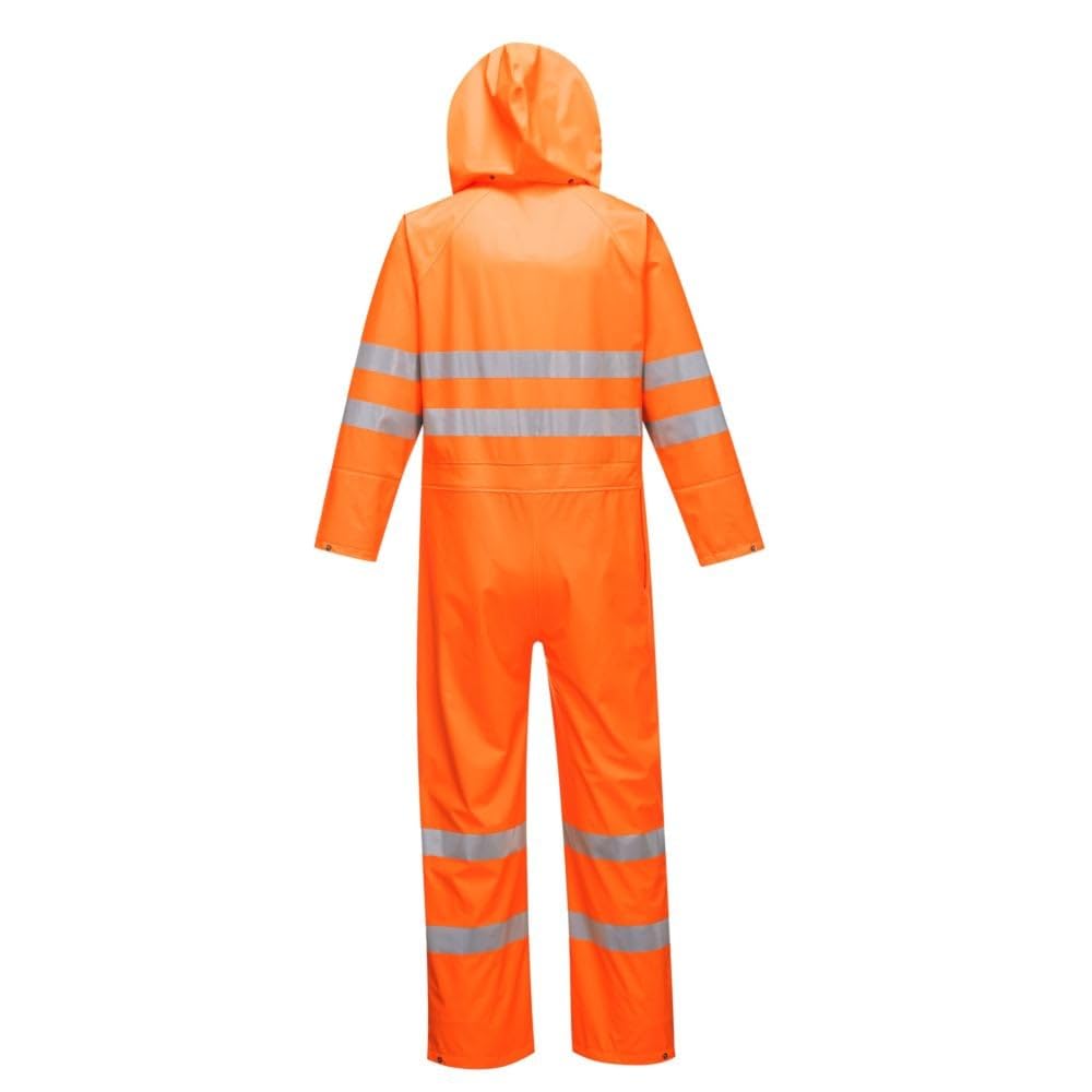 Portwest S495 Kombinezon roboczy Sealtex Elementy Odblaskowe Elastyczny Pas | Pomarańczowy, 2XL, EN 343 Klasa 3:2, UPF 40+, Krój Standardowy, Unisex, Regulowane Obszycia na Sztyfcie, Poliester, Trwałość