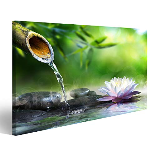 islandburner Tableau sur toile Zen Jardin Massage Pierres et Nénuphar Image sur toile Affiche Impression artistique Images