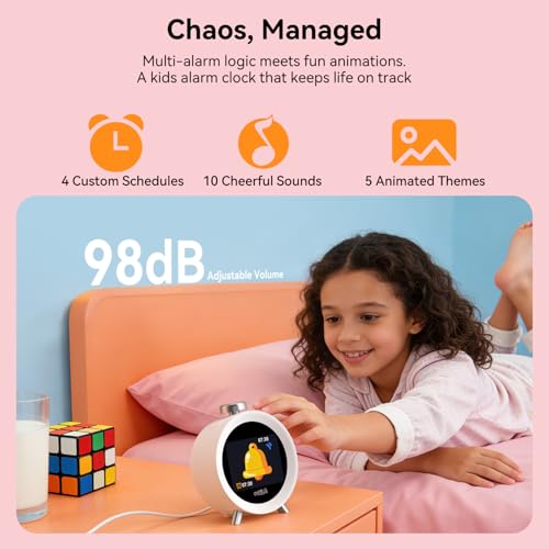 Image of MOMILLA Alarm Clock for Heavy Sleepers Adults, Colorful Screen Temperature, Loud 7-Day Programmable 4 Alarms, Kids Alarm Clocks for Bedrooms Boys Girls, Easy to Set, Digital White Noise, Hourly Chime