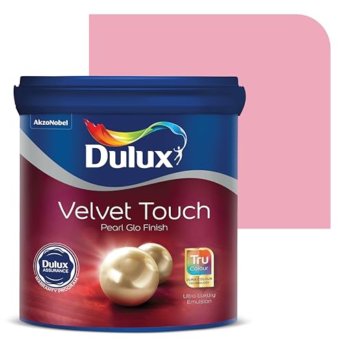 Image of Dulux Velvet Touch Pearl GLO Interior Emulsion Paint (1L, Tickled Pink) - Luxurious soft-sheen wall paint, highly durable, washable, rich, intense colors, with 6-year warranty