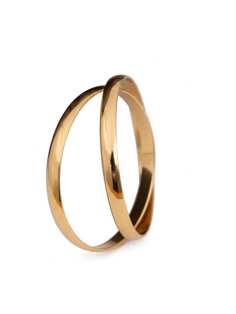 zeraki jewels Gold Plated Designer Elegant Daily Wear Bangles for Women | Stylish & Lightweight | Gift for Mother Sister Wife & Girlfriend (Set Of 2)-picture-31