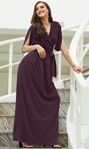 Image of KOH KOH Womens Long Pleated Flowy Modest Evening Wedding Guest Maxi Dress