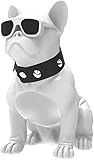 French Bulldog Bluetooth Speaker β Portable Speaker with Rechargeable Battery and FM Radio β Includes Stylish Dog Collar (White)
