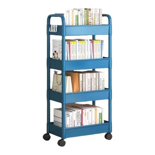 4段スナックオーガナイザーカート調節可能な棚付き省スペースラック実用的な収納トロリー家庭用省スペース家庭用収納棚