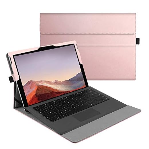 Fintie Case for New Microsoft Surface Pro 7 / Pro 6 / Pro 5 / Pro 4 / Pro 3 12.3 Inch Tablet - Multiple Angle Viewing Portfolio Business Cover, Compatible with Type Cover Keyboard (Rose Gold)
