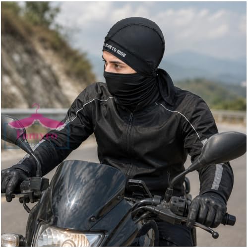 Image of Under Helmet Liner Cap for Men & Women | Inner Cap for helmat Breathable Sweat Absorbent Quick Dry Skull Cap | Tie-Back Helmet Inner Cap for Bike Riding, Cycling, Running & Outdoor (Black)