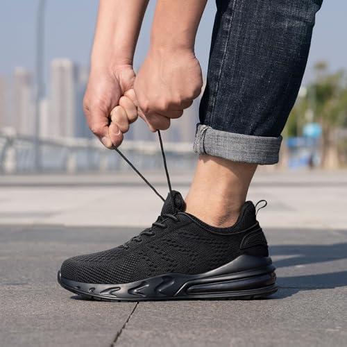 LARNMERN Men Non Slip Work Sneakers Water Resistant Food Service Zapatos Trabajo Antideslizantes Walking Shoes Waterproof Shoes Slip-on, Gray Camo 11.5