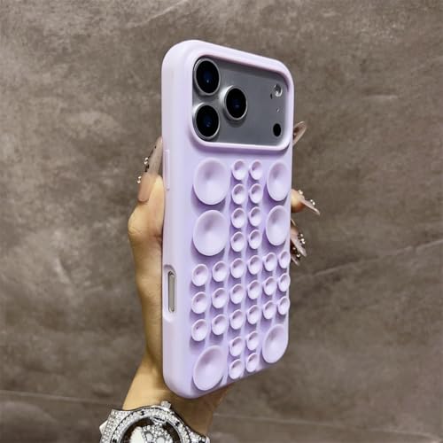 Coque silicone antichoc pour iPhone 15 Pro Max violette avec ventouse