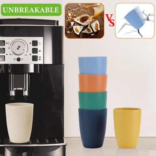 image for Mfacoy Wheat Straw Cups Set of 6, 12 oz Unbreakable Drinking Cups, Reu