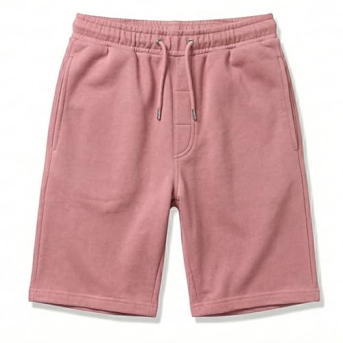 Image of Mens Fleece Shorts Elasticated Waist Cotton Jersey Gym Running Sports Lounge Shorts with Pockets Pink M