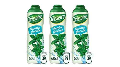 Teisseire Jarabe de menta helada para bebidas refrescantes, cócteles, bidón reciclable (pack de 3)