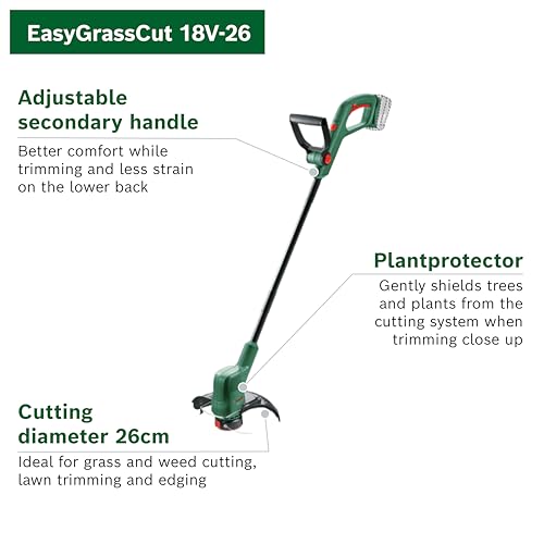 Bosch 18V Cordless Lawn Grass Line Trimmer Whipper Snipper with 1 x 2.5ah Battery & Fast Charger, 26cm (EasyGrassCut 18) - Image 6