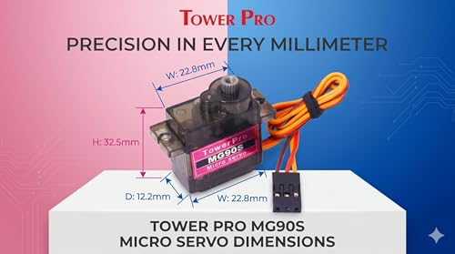 Image of Pack of 2 MG90S Metal Gear Micro Servo Motor, 9G, 4.8V-6V, for RC Helicopter, Robotics, DIY Projects