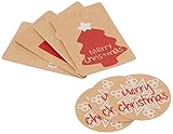 Souarts Christmas Kraft Paper Cookie Bakery Candy Biscuit Roasting Gift Tags Pack of 50pcs (Mix)