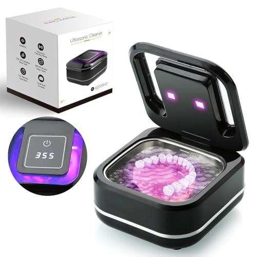 LBOYLOVE® Intelligent Mini Dentures Ultrasonic Retainer Cleaner Machine, Efficient Cleaning Night Guard, Aligner, Toothbrush Head, Rings, Jewelry, Suitable All Dental Appliances
