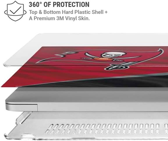 Skinit Laptop Case Plus Skin Compatible with MacBook Air 15in (2023) - Officially Licensed NFL Tampa Bay Buccaneers Design