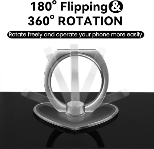 Image of KolorFish Transparent Phone Ring Stand Holder Mobile Phone Ring Holder Finger Grip 360 Degree Rotation (Heart)