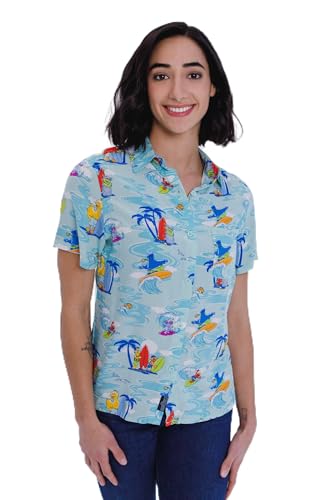 Image of Sesame Street Big Bird Cookie Monster Elmo Oscar the Grouch Matching Family Hawaiian Button Down Shirt Infant to Little Kid