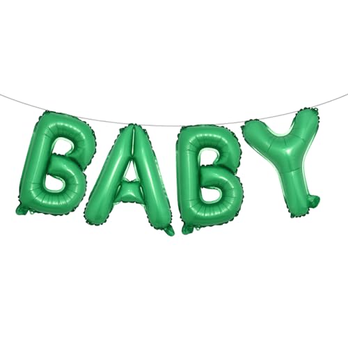 Image of 16 Inch Baby Letter Balloons Multicolor Foil Balloons BABY Balloons, 4 Pcs Foil Aluminum Balloon for kids Birthday, Baby Shower, Wedding, Gender Reveal Party Decorations (BABY Green)