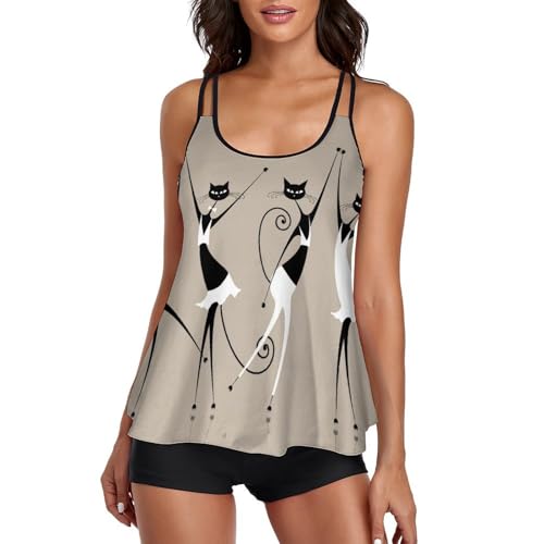 Robe De Plage Chat Dansant Ensemble Maillot De Bain Chic pour Été