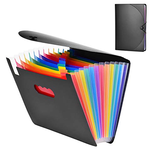 Eyourlife, documentenmap, A4, waaiermap, organisator, bestand organizer met flexibele omslagklep en etikettenmap, voor thuis of op kantoor, documenten (12 vakken)