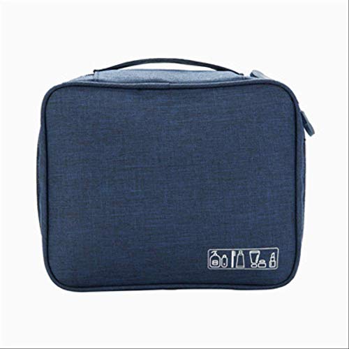 Preisvergleich Produktbild ASASX KosmetiktascheNeue Männer und Frauen wasserdichte Doppelschicht Travel Makeup Kit Damen tragbare Kosmetiktasche Kosmetiktasche Beauty Bag Aufbewahrungstasche C-Deep Blue