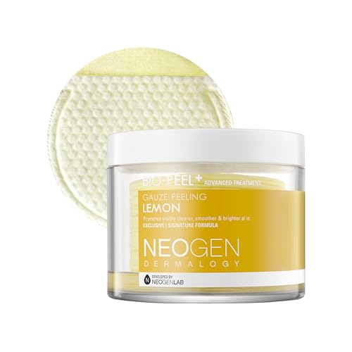 DERMALOGY by NEOGENLAB Bio-Peel Gauze Peeling Pads (Lemon, 30 pads) - Exfoliating & Brightening Peeling Pad with PHA & Lemon & Lemongrass - Korean Skin Care