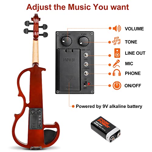 image for Vangoa Electric Violin 4/4 Full Size Silent Violin Set for Beginner Ad