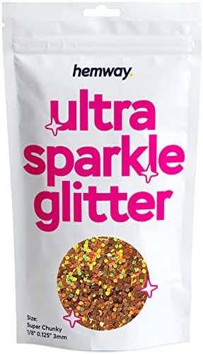 Hemway Premium Ultra Sparkle Glitter Multi Purpose Metallic Flake for Arts Crafts Nails Cosmetics Resin Festival Face Hair - Mother of Pearl Iridescent - Ultrafine (1/128" 0.008" 0.2mm) 100g / 3.5oz