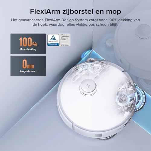 Roborock Qrevo Edge S5A Robotstofzuiger met Dweil, 18.500 Pa Zuigkracht, Dubbel Anti-Klit Systeem, FlexiArm Zijborstel, 75°C Heetwater Mop - Afbeelding 6
