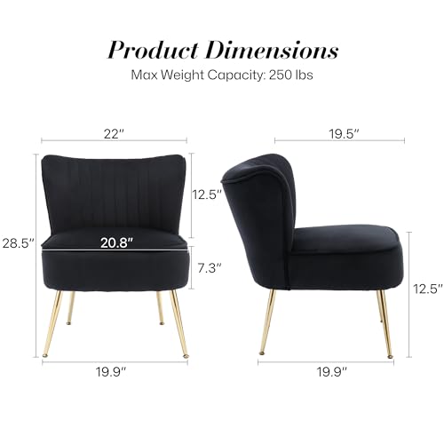 Sillón Plegable Terciopelo Negro miniatura 2