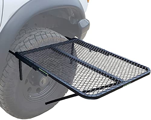 Tire Table Medium Aluminum Camping Table fits Tires Up to 40 | 50 Pound Capacity | Black Powder-Coated Finish | No Tool or Hitch Required | 23.5 x 27 x 1.5