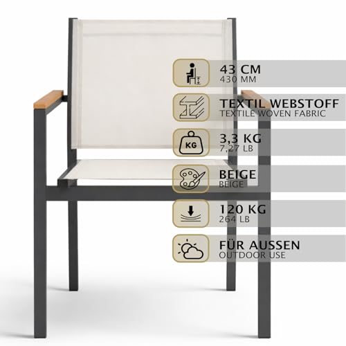 Chaise de balcon beige et anthracite pour vos repas d'été - 4