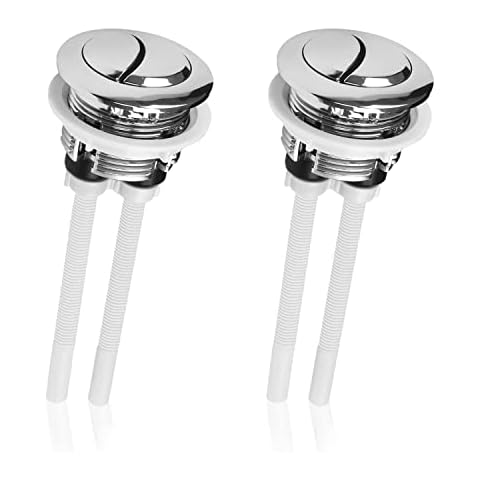 TSHAOUN 2 Piezas Pulsador Doble para Cisterna WC Botón Reemplazo de Doble Descarga 38 mm Cover