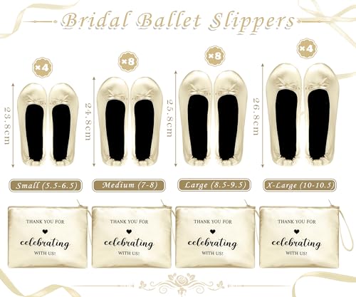 Cuffbow 24 Pairs Bulk Flats for Wedding Guest Bulk Foldable Ballet Foldable Shoes Party Slippers for Bride Bridesmaids Women3