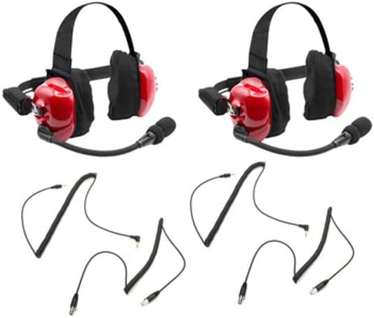 Track Talk Linkable Intercom Headset Red - Pack of 2