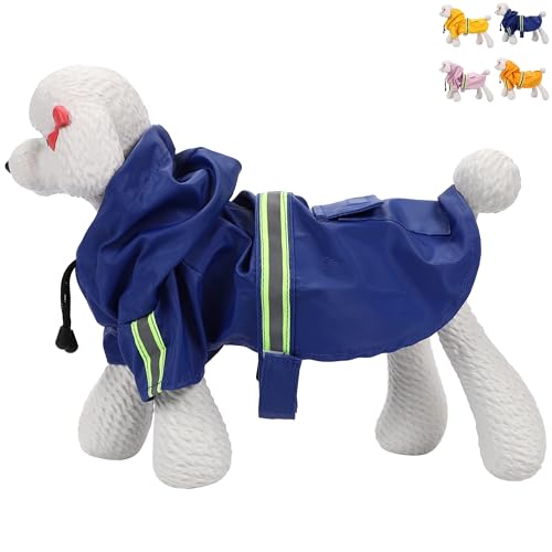 【Aigoda】犬 レインコート 小型犬 中型犬 大型犬 防水 軽量 4色 6サイズ フード&リードホール付き (ブルー, 4XL)