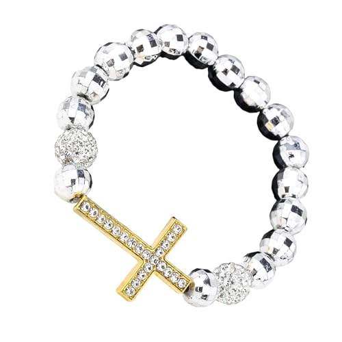[faytobe] Expandable Wrist Jewelry with Intricate Religious Pendant and Alloy Construction Beaded Suitable for Daily Styling Fas