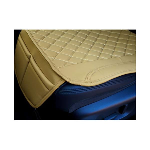 OT405 Faux Leather Seat Cover Compatible with Maserati Ghibli 3 Seat Cushions in Faux Leather Beige - Image 3