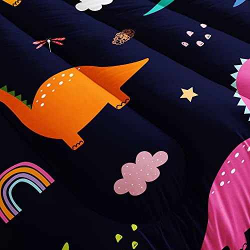 Qoovo Cartoon Dinosaur Comforter Sets Kids' Bedding Set Full Cartoon Animal Comforter Set For Boys Girl Children's, 1 Comforter + 2 Pillowcases #TOP6