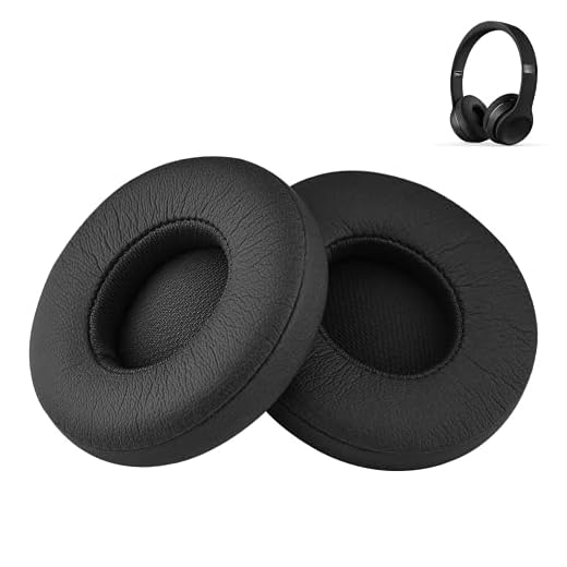 Solo 3 Earpad Replacement Solo 2 Ear Pads Cushion Accessories Compatible with Beats by Dre Solo3/Solo2 Wireless A1796/B0534 Headphones, Made of Protein Leather Memory Foam (Black)