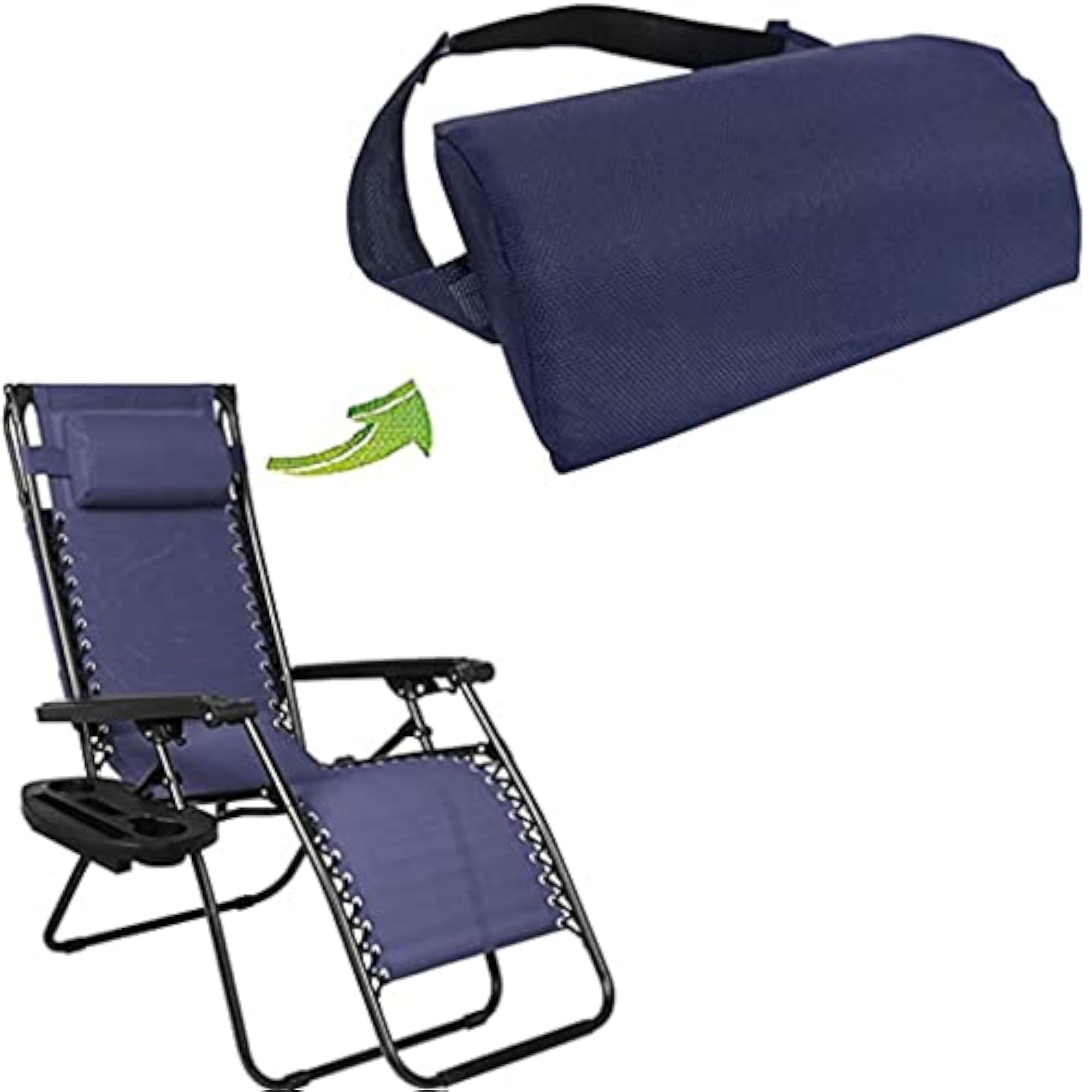 Lounge Chair Folding Wicker Chair with Sponge Pillow, Small Grid