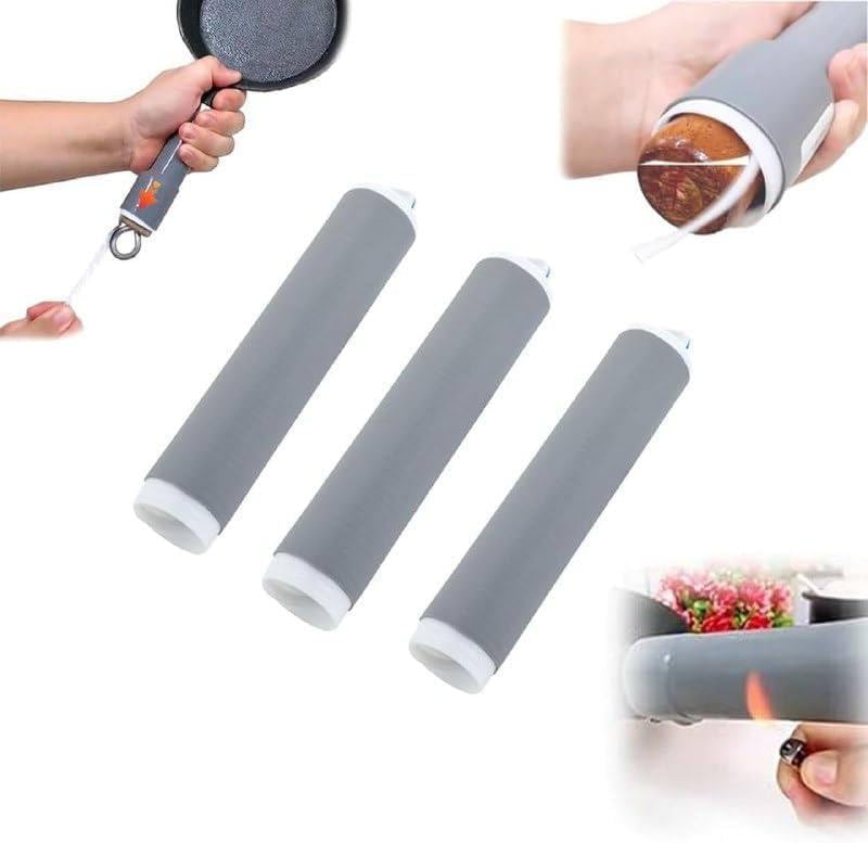 Navaliya Pot Handle Heat Insulation Cover, Heat Resistant Silicone Pan Handle Sleeve, for Cast Iron Skillet, Frying Pan, Spatula, Knives and Door Handle (1 Pcs) 1