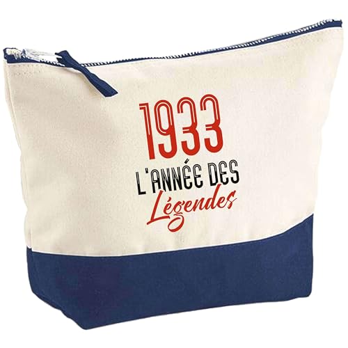 Pochette 1933 l'année des légendes | Pouch | Idée Trousse Toilette Maquillage Cadeau Anniversaire Fête Original Famille Travail Départ Collègue Retraite