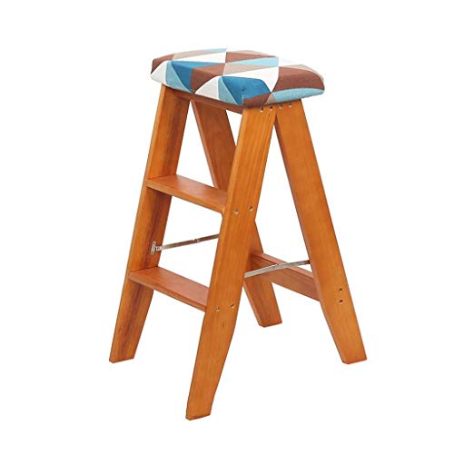 Taburete de escalera de madera de 3 escalones y estante para flores 2