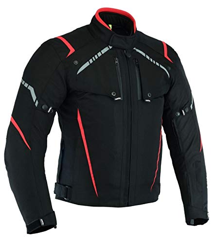 LOVO Chaqueta tricapa de toda estación de moto para hombre (M)