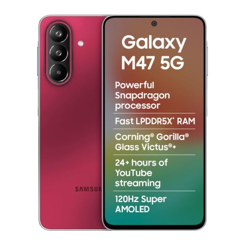 Samsung Galaxy M47 5G (Rogue Red, 8GB RAM, 128GB Storage)| Powerf...