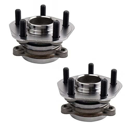 Image of TRQ Front Driver and Passenger Side Wheel Bearing and Hub Assembly Set 2 Piece Compatible with 2017-2019 Tesla Model 3 Rear Wheel Drive