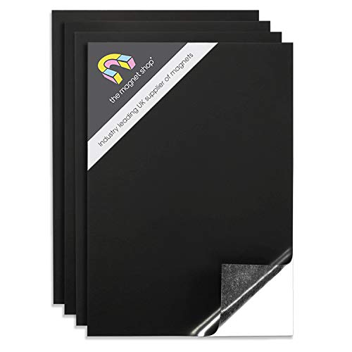 4 A4 Zelfklevende Magnetische Vellen 0.85mm Extra Sticky, Sterke Flexibele Auto Teken Maken en Die Opslag DE MAGNET SHOP